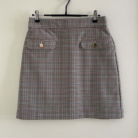 LOFT Plaid Skirt with Pockets - size 0 - Picture 1 of 5